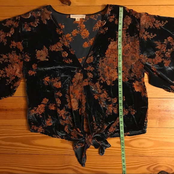 Lovestitch Boho Velvet Crop Top, EUC, M - Picture 8 of 14
